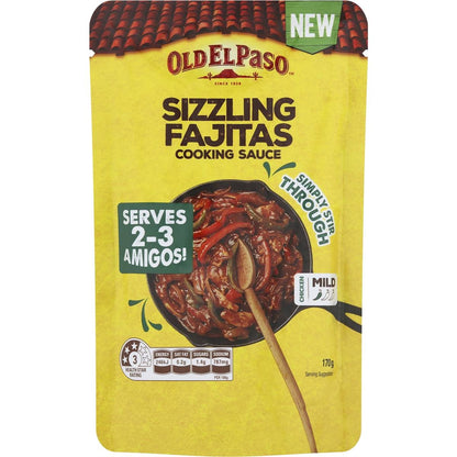 Old El Paso Sizzling Fajitas Mild Cooking Sauce 170g