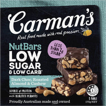 Carman's Low Sugar Low Carb Bar Dark Choc 170g