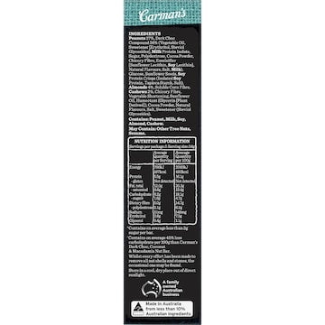 Carman's Low Sugar & Carb Nut Bar Dark Choc 170g