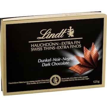 Lindt Swiss Thins Dark Chocolate Box 125g