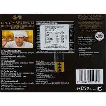 Lindt Swiss Thins Dark Chocolate Box 125g