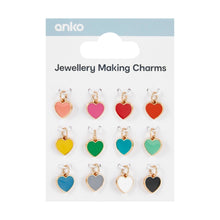 12 Piece Jewellery Making Charms - Heart