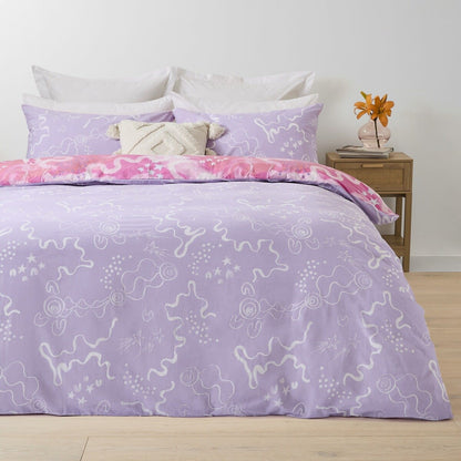 Rachael Sarra Flourish Cotton Rich Reversible Quilt Cover Set - King Bed