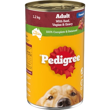 Pedigree Adult Wet Dog Food with Beef Vegies & Gravy Casserole Can 1.2kg