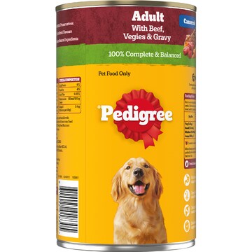 Pedigree Adult Wet Dog Food with Beef Vegies & Gravy Casserole Can 1.2kg