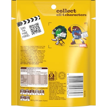 M&M's Peanut Milk Chocolate Snack & Share Bag 180g