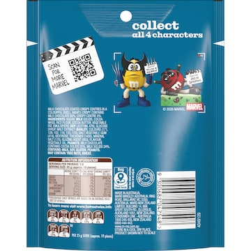 M&M's Crispy Milk Chocolate Snack & Share Bag 145g
