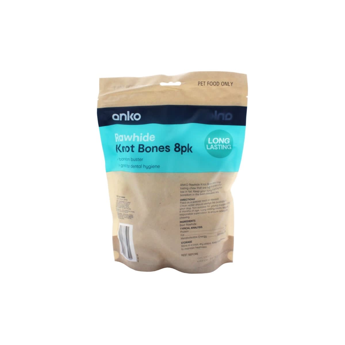 Pet Treat Rawhide Knot Bones 8 Pack