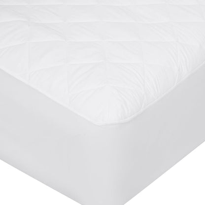 Cotton Top Fitted Mattress Protector - King Single Bed, White