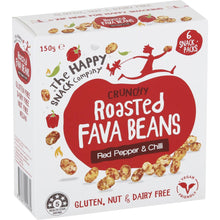 The Happy Snack Company Roasted Fava Beans Red Pepper & Chilli 6 Pack