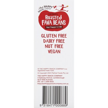 The Happy Snack Company Roasted Fava Beans Red Pepper & Chilli 6 pack