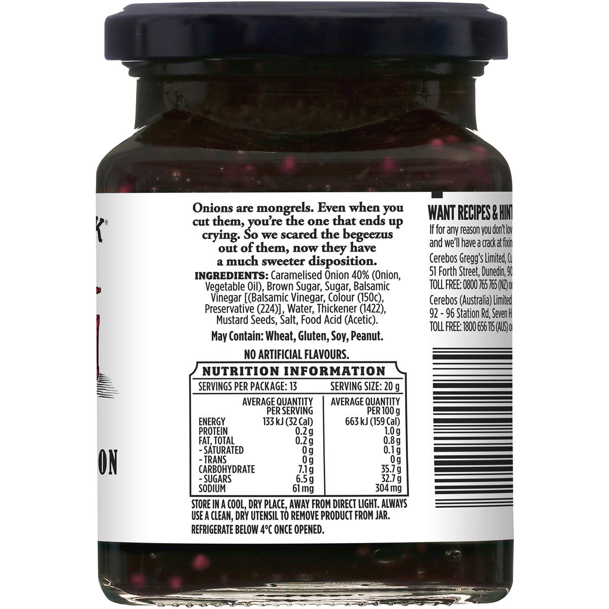 F.Whitlock & Sons Caramelised Onion Relish 275G