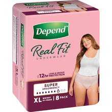 Depend Real Fit Super Incontinence Underwear For Women X-Large 8 pack