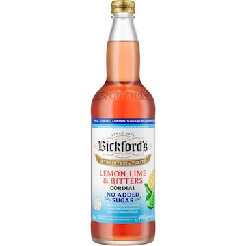 Bickford's No Added Sugar Lemon Lime & Bitters 750mL