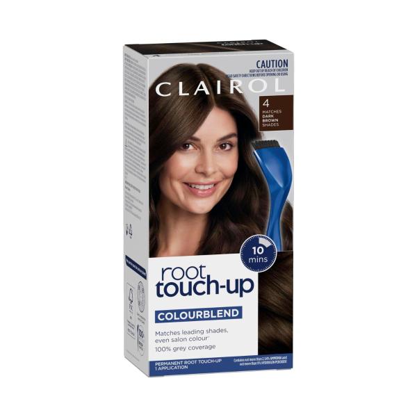 CLAIROL NICE N EASY ROOT TOUCH UP 4 DARK BROWN PERMANENT HAIR COLOUR