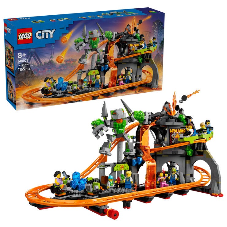 LEGO City Lava Land Roller Coaster Park Building Set 60501