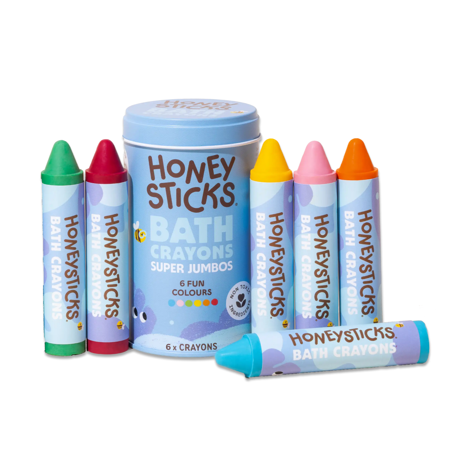 Honeysticks Bath Crayons Super Jumbos 6pcs Bath Toys Art and craft for kids 3yrs+