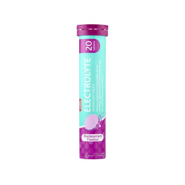 COLES ELECTROLYTE TABLETS BLACKCURRANT 20 PACK