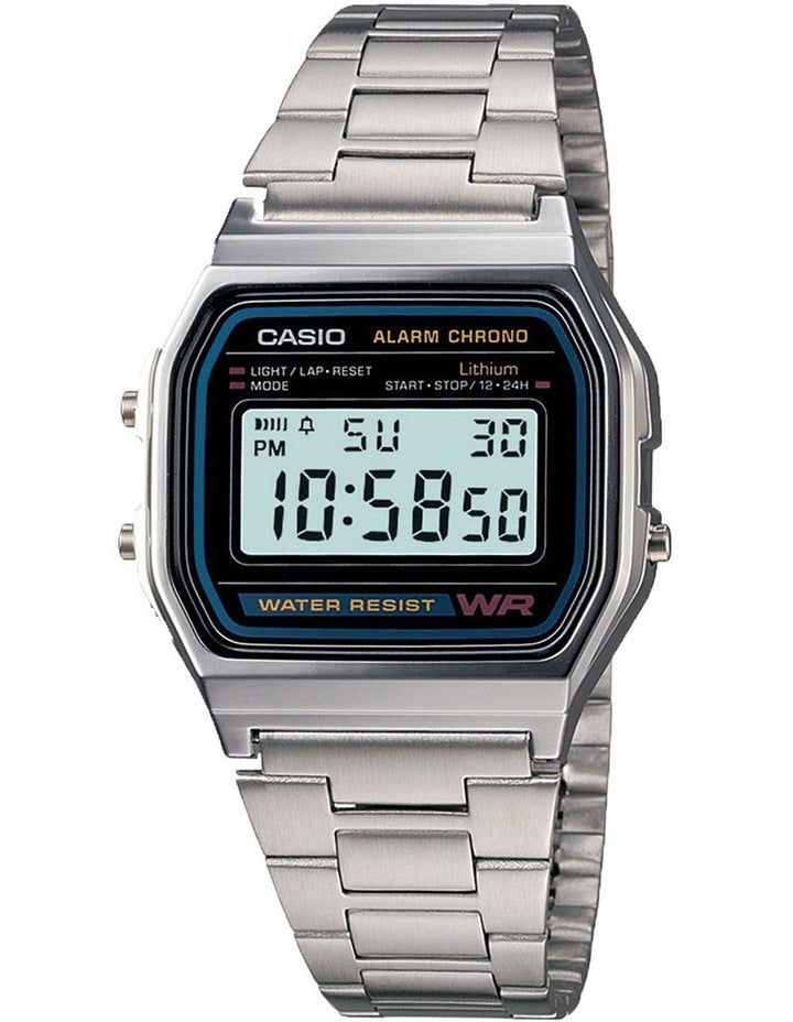 A158WA 1 Silver Stainless Steel Digital Watch