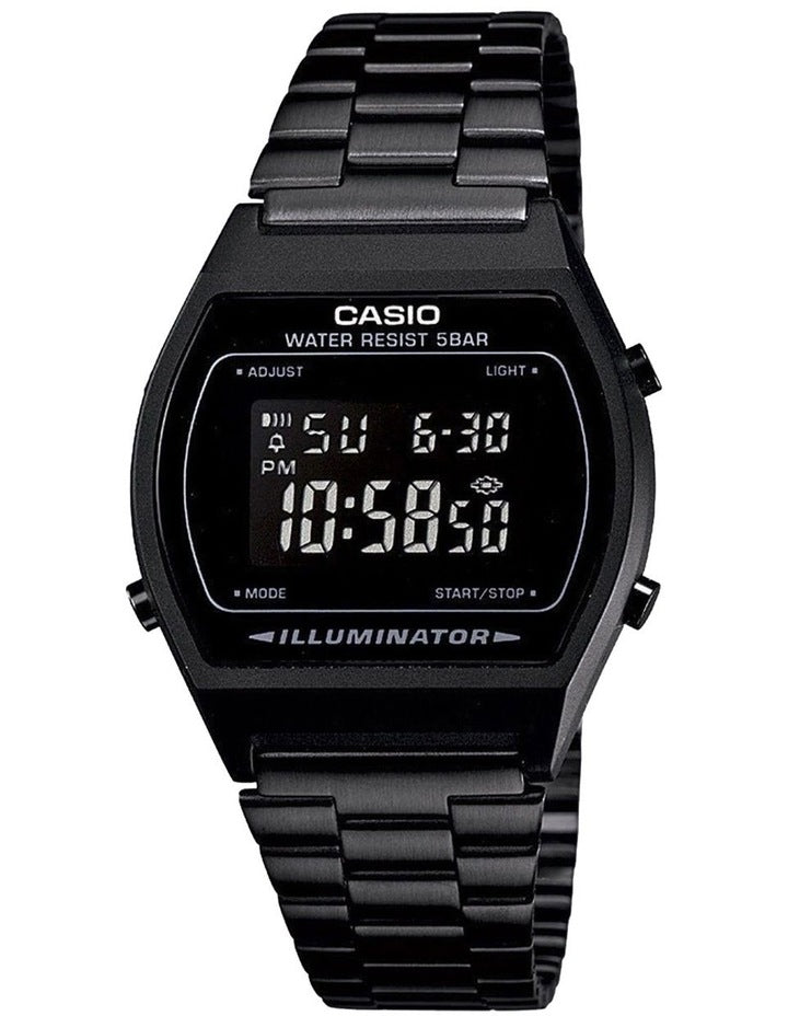 B640WB 1B Black Stainless Steel Digital Watch