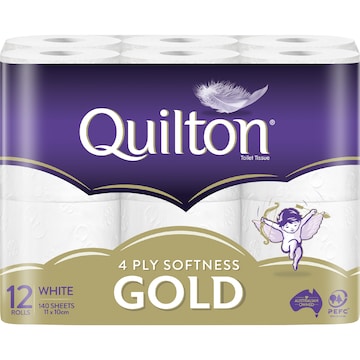 Quilton Gold 4 Ply Toilet Paper 12 pack