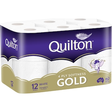 Quilton Gold 4 Ply Toilet Paper 12 pack