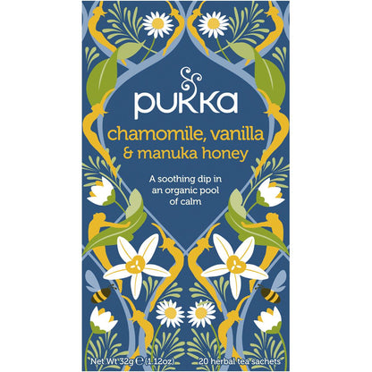 Pukka Chamomile Vanilla & Manuka Honey Herbal Tea Sachets 20 pack