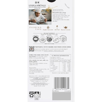 Lindt Excellence 95% Cocoa Dark Chocolate Block 80g