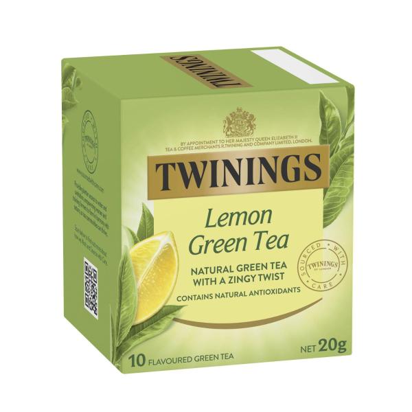 TWININGS GREEN TEA & LEMON TEA BAGS 10 PACK