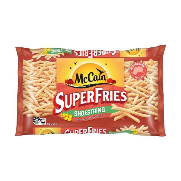 MCCAINS SUPERFRIES FROZEN POTATO CHIPS:SHOESTRING:.:900 GRAM