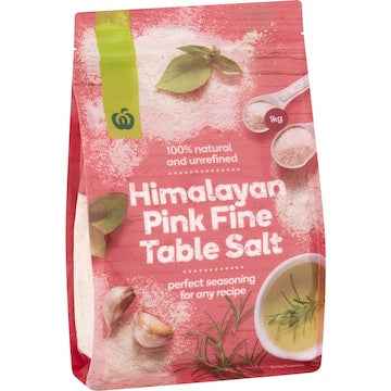 Woolworths Himalayan Pink Fine Table Salt 1kg