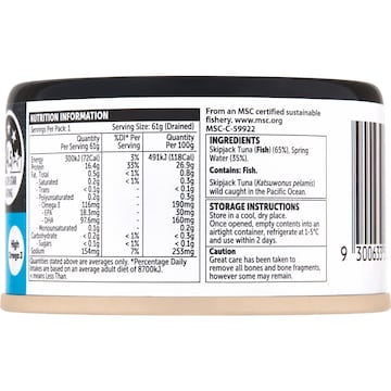 Woolworths Tuna In Springwater 95g