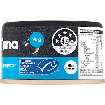 Woolworths Tuna In Springwater 95g