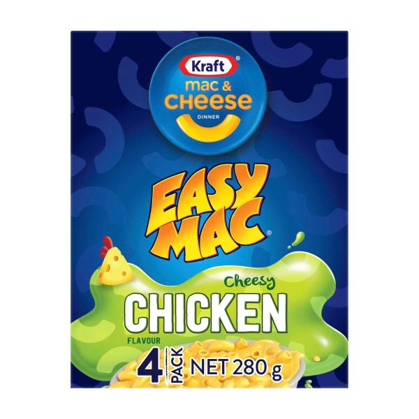 KRAFT EASY MAC & CHEESE CHEESY CHICKEN PASTA MACARONI NOODLES 280G
