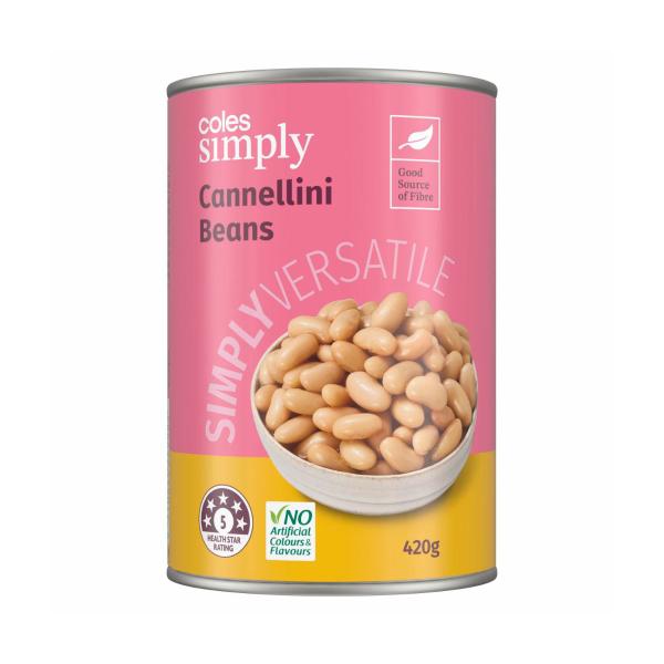 COLES SIMPLY CANNELLINI BEANS 420G