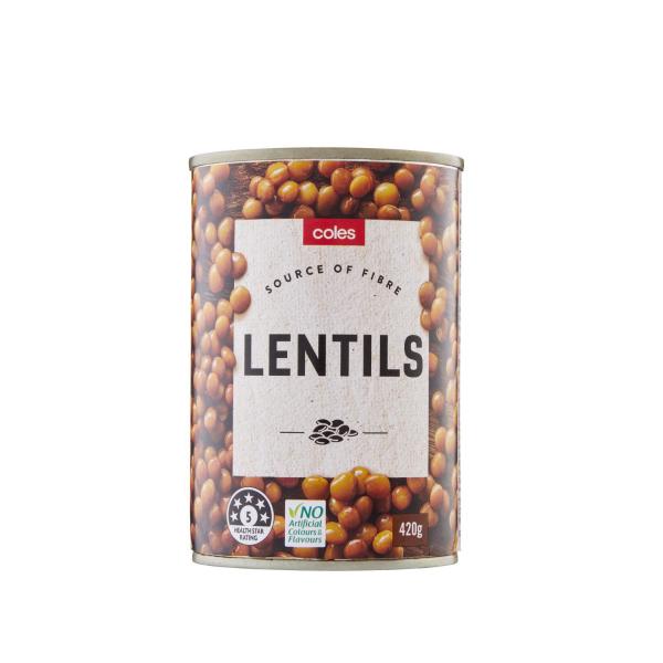 COLES BEANS LENTILS 400G-420G