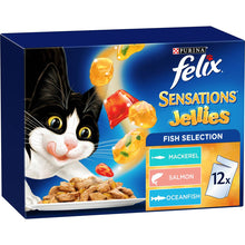 Felix Adult Sensations Jellies Fish Selection Wet Cat Food 85g x12 Pack