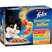Felix Adult Sensations Jellies Favourites Menu Wet Cat Food 85g x12 Pack