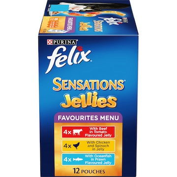 Felix Sensations Jellies Favourites Menu Wet Cat Food 85g x 12 pack