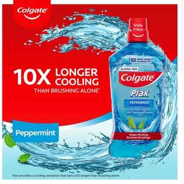 Colgate Mouthwash Peppermint Alcohol Free - Plax 1L