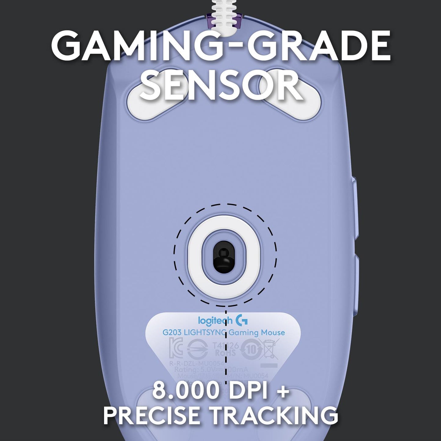 Logitech G203 LIGHTSYNC Gaming Mouse (Lilac)