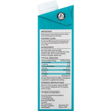 Smitten Cat Milk 250mL x 3 pack