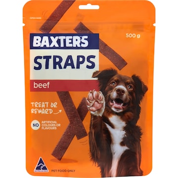 Baxter Straps Beef Dog Treats 500g