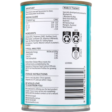 Smitten Kitten Wet Cat Food Chicken Mince 400g
