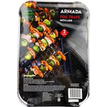 Armada BBQ Foil Trays With Lids 2 pack