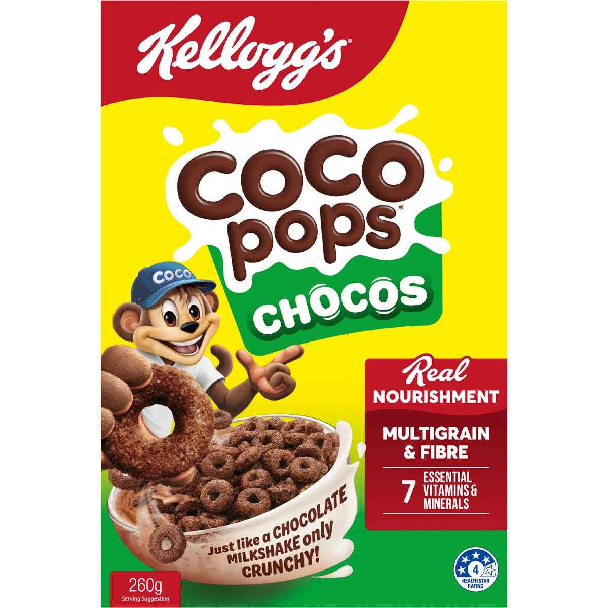 Kellogg's Coco Pops Chocos Multigrain Breakfast Cereal 260g