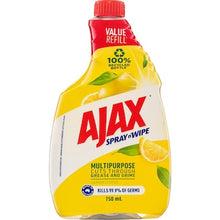 Ajax Spray & Wipe Multipurpose Cleaner Refill Lemon Citrus 750mL