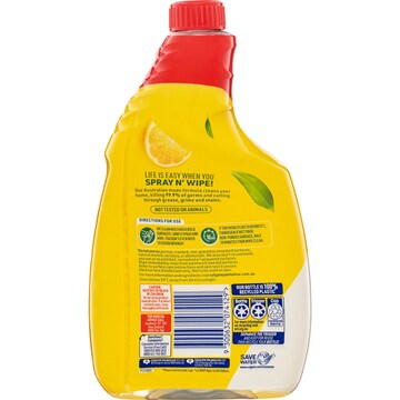 Ajax Spray & Wipe Multipurpose Cleaner Refill Lemon Citrus 750mL