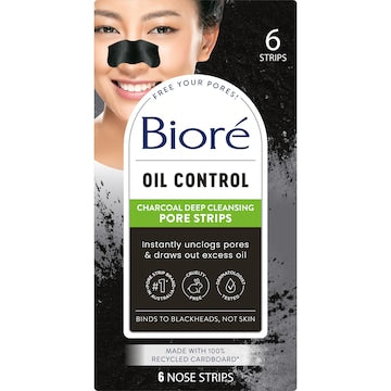 Biore Deep Cleansing Charcoal Pore Strip 6 pack