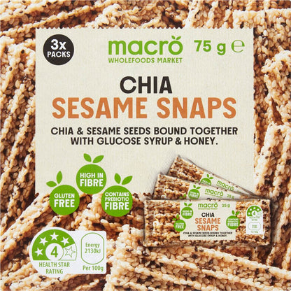 Macro Chia Sesame Snaps 3 pack
